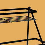 Kitchen Countertop Storage Rack Space Saving Multifunctional 2 Tiers Spice Toiletries Makeup Counter Standing Shelf Black