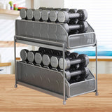 Pull Out Cabinet Organizer 2 Tier Carbon Steel Mesh Large Capacity Easy Maintenance Sliding Basket Drawer Silver