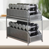 Pull Out Cabinet Organizer 2 Tier Carbon Steel Mesh Large Capacity Easy Maintenance Sliding Basket Drawer Silver