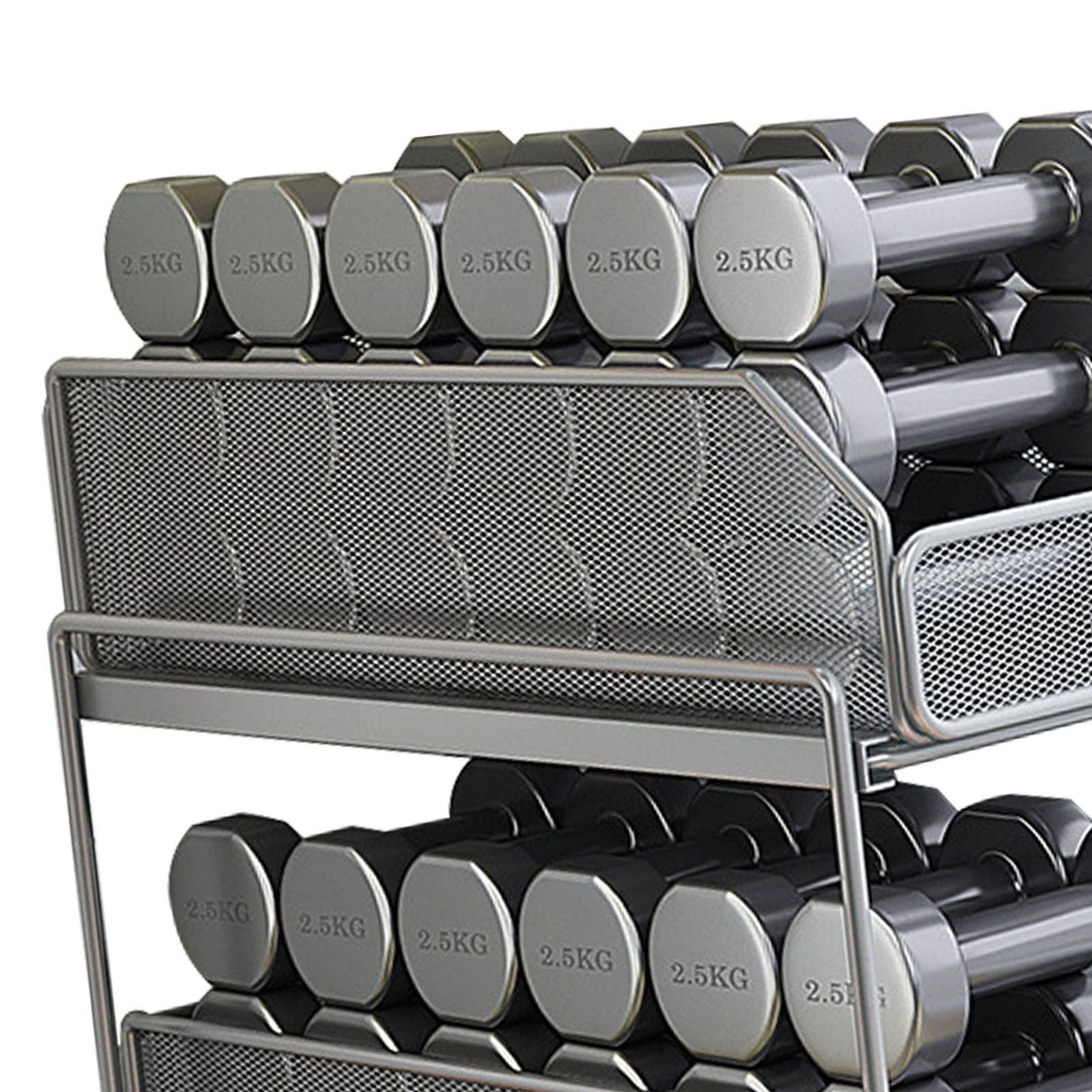 Pull Out Cabinet Organizer 2 Tier Carbon Steel Mesh Large Capacity Easy Maintenance Sliding Basket Drawer Silver
