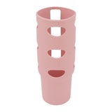 Cup Protector Sleeve Slip Resistant All Wrapped Detachable Silicone Water Cup Boot for 30oz Cups Light Pink - Front View