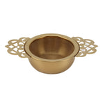 Stainless Steel Tea Strainers with Drip Bowl Double Handles Reusable Fine Mesh Tea Filters for Loose Leaf Herbal Kitchen Gold
