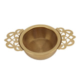 Stainless Steel Tea Strainers with Drip Bowl Double Handles Reusable Fine Mesh Tea Filters for Loose Leaf Herbal Kitchen Gold - 45-Degree Angle