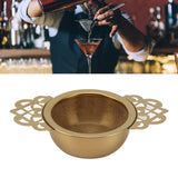 Stainless Steel Tea Strainers with Drip Bowl Double Handles Reusable Fine Mesh Tea Filters for Loose Leaf Herbal Kitchen Gold