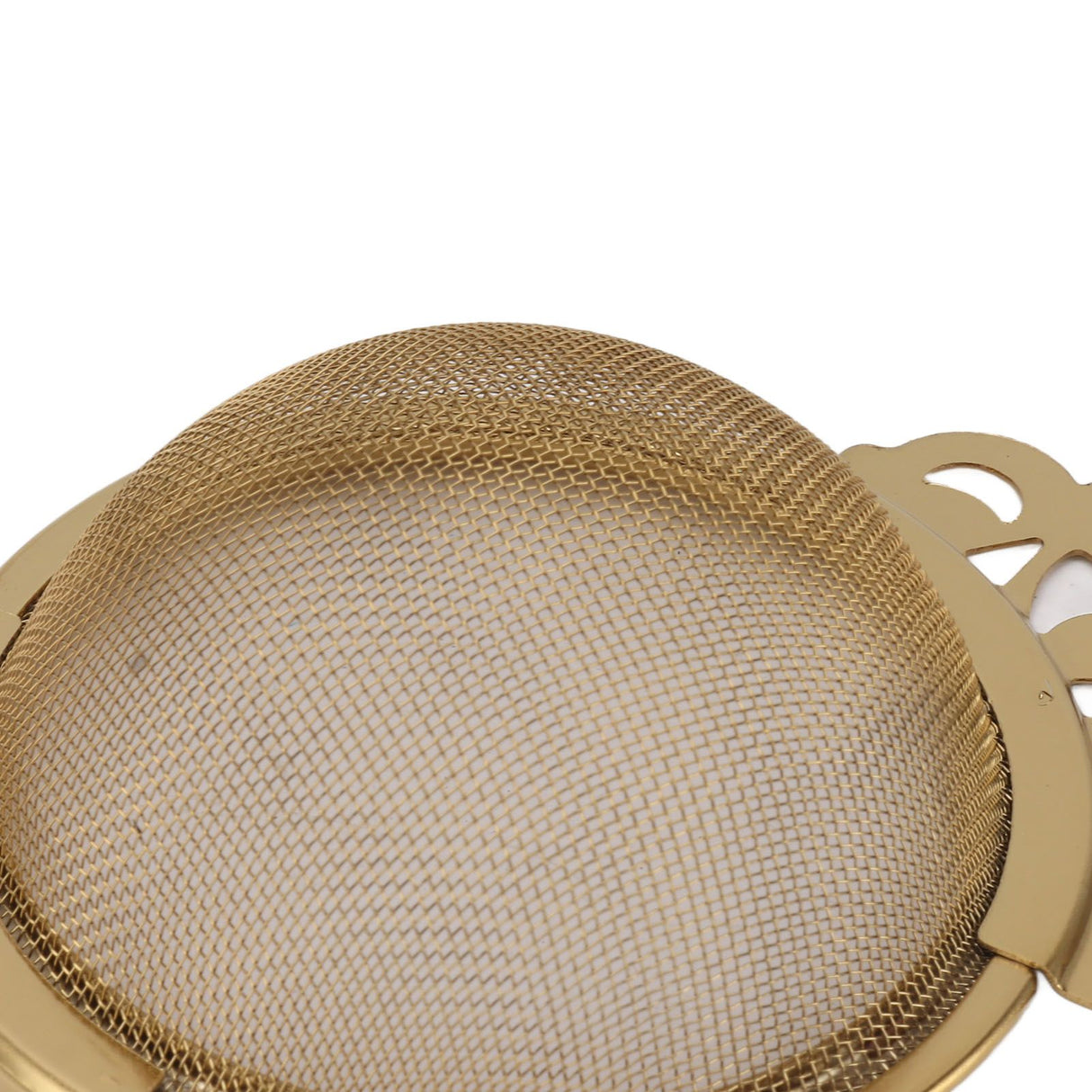Stainless Steel Tea Strainers with Drip Bowl Double Handles Reusable Fine Mesh Tea Filters for Loose Leaf Herbal Kitchen Gold