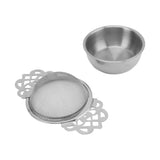 Stainless Steel Tea Strainers with Drip Bowl Double Handles Reusable Fine Mesh Tea Filters for Loose Leaf Herbal Kitchen Silver - Extra Image