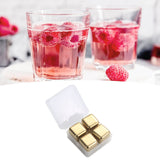 Metal Ice Cubes Stainless Steel Reusable Quick Chilling Clean Whiskey Stone with Ice Tong for Drink Beverage Golden - Side View