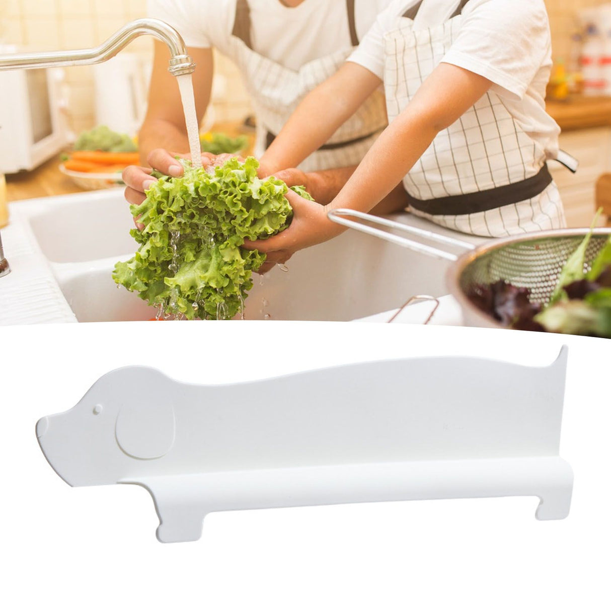 Sink Splash Guard Versatile Splash Proof Heat Resistant Rugged Kitchen Sink Water Splash Guard for Countertops Home White