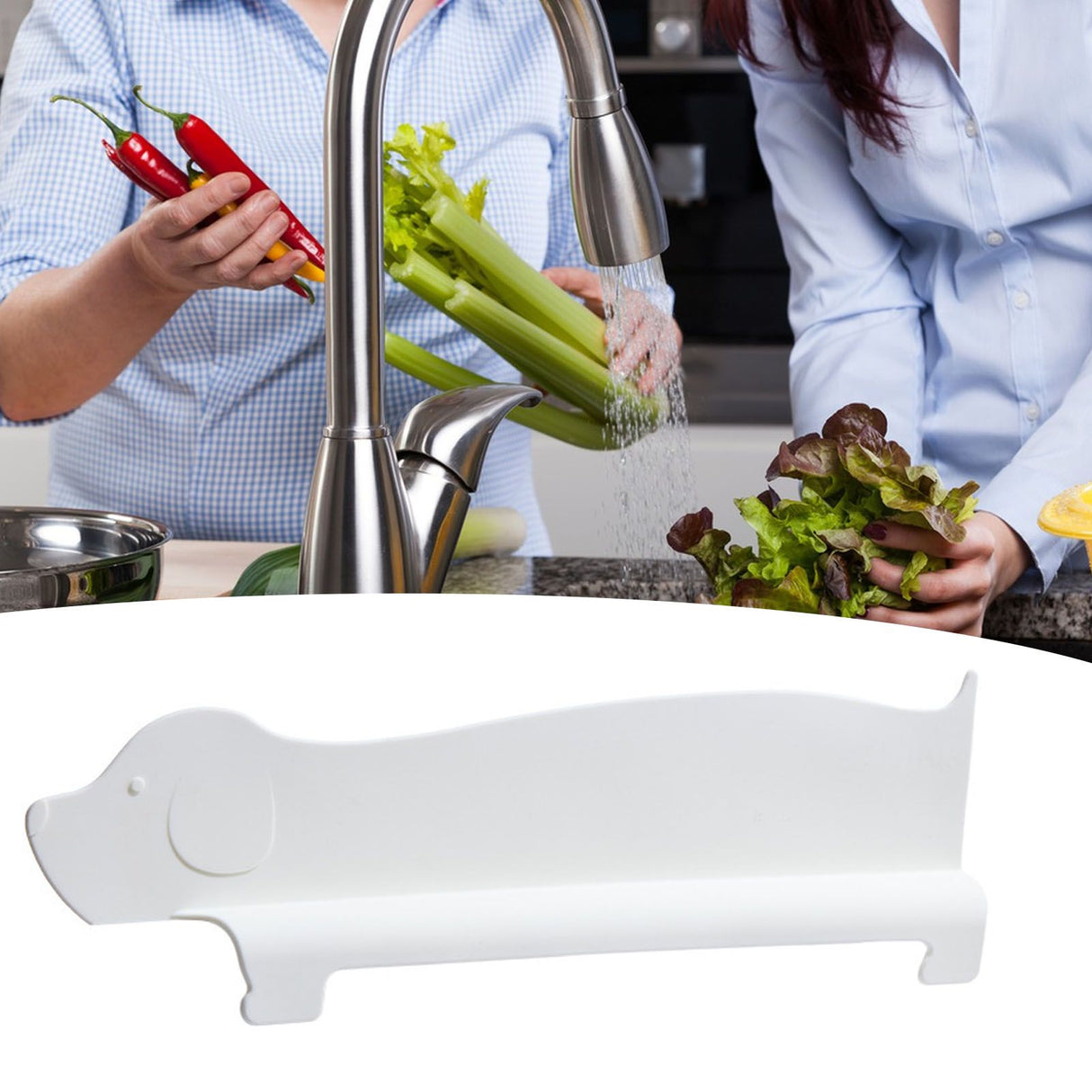 Sink Splash Guard Versatile Splash Proof Heat Resistant Rugged Kitchen Sink Water Splash Guard for Countertops Home White