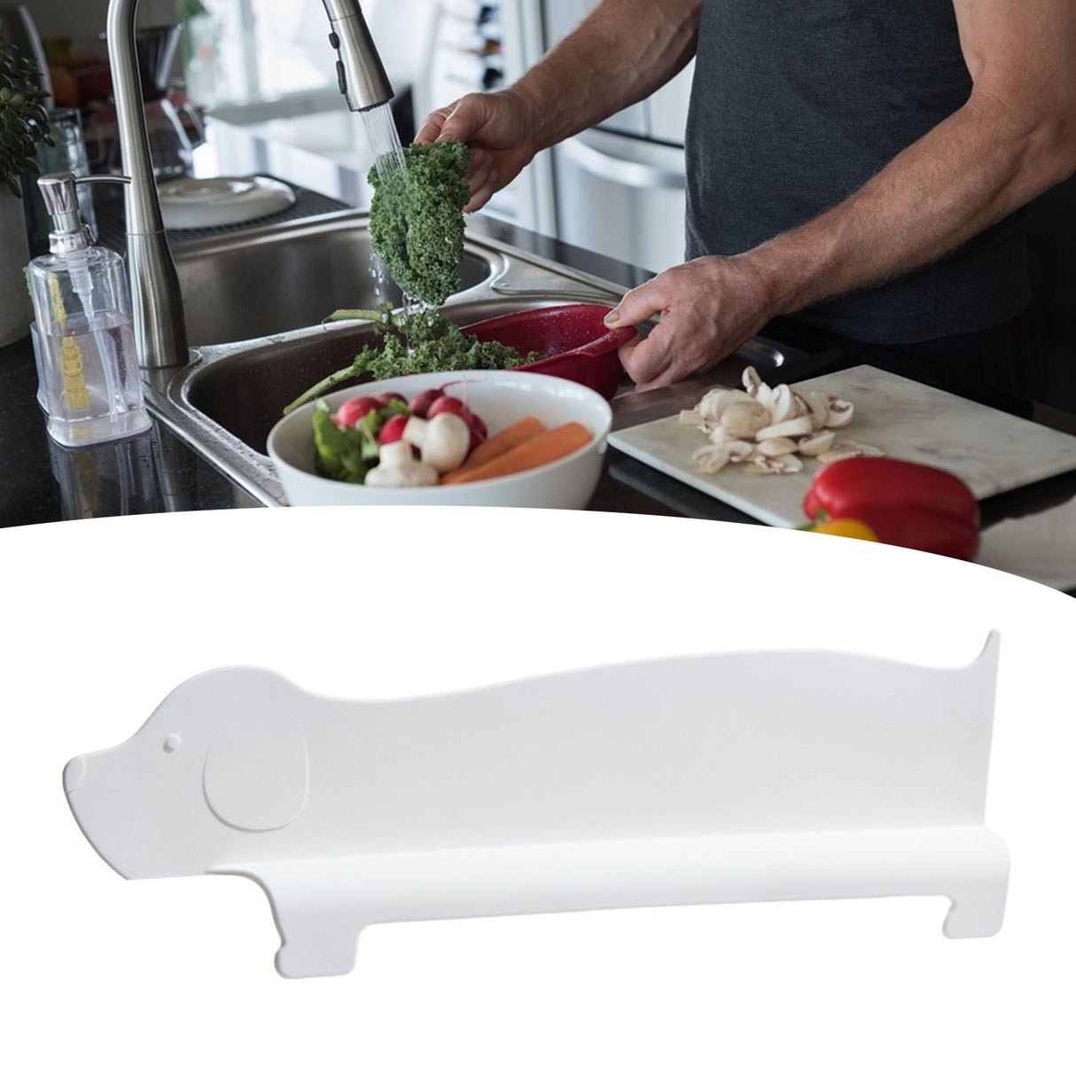 Sink Splash Guard Versatile Splash Proof Heat Resistant Rugged Kitchen Sink Water Splash Guard for Countertops Home White