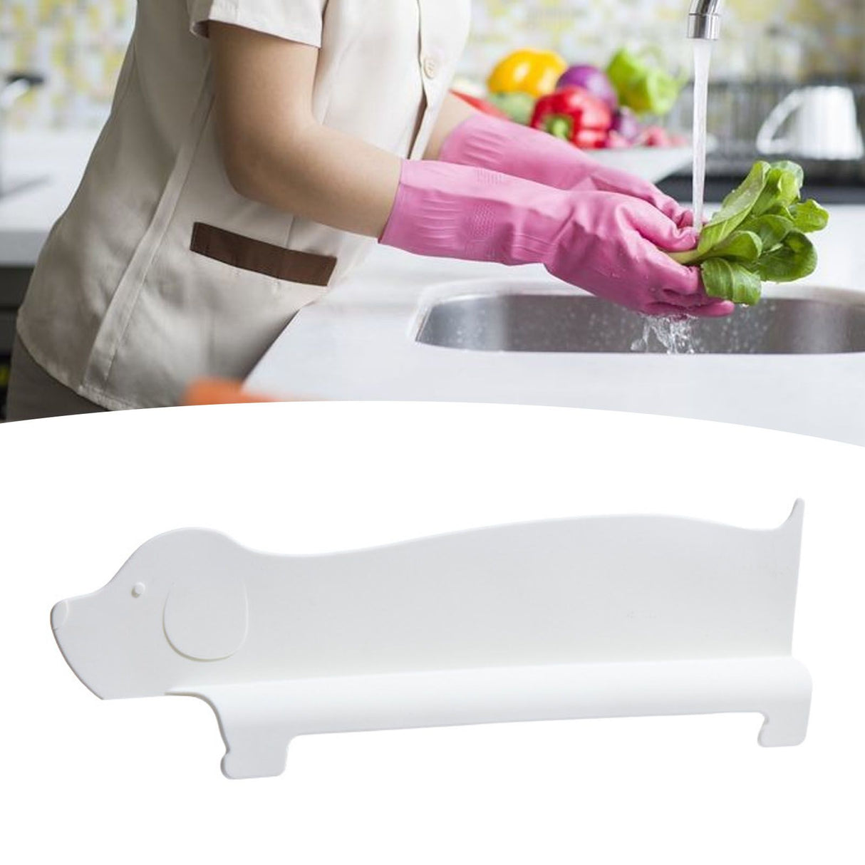 Sink Splash Guard Versatile Splash Proof Heat Resistant Rugged Kitchen Sink Water Splash Guard for Countertops Home White