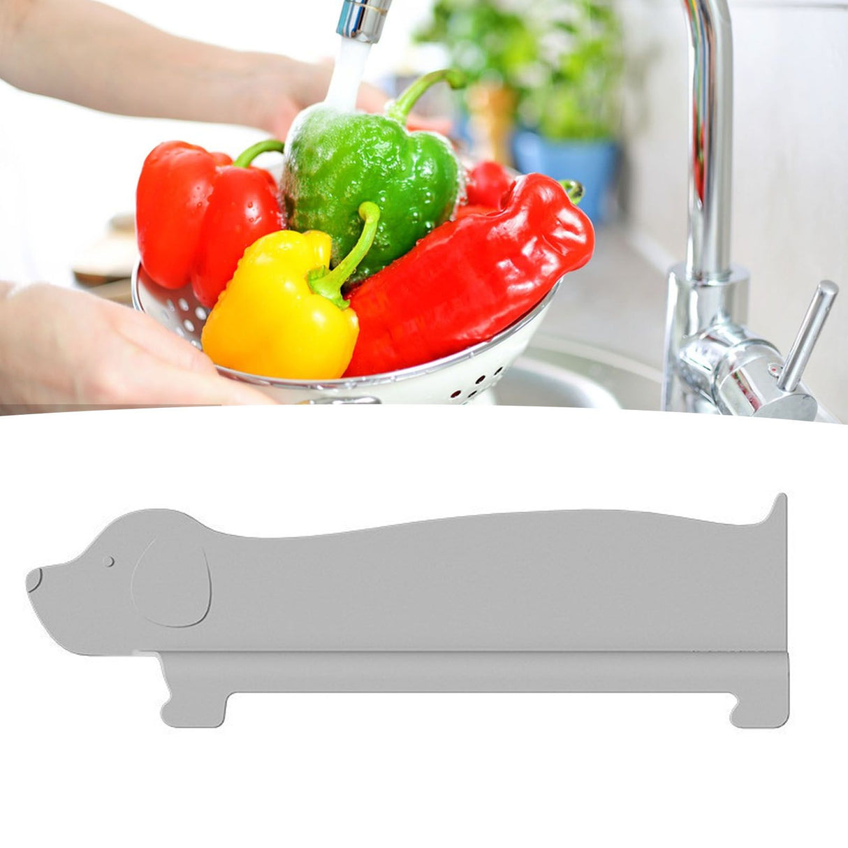 Sink Splash Guard Versatile Splash Proof Heat Resistant Rugged Kitchen Sink Water Splash Guard for Countertops Home Gray