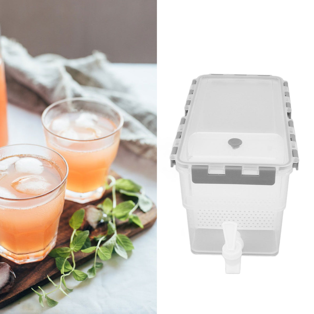 Refrigerator Drink Cold Kettle Large Capacity Multi Function Beverage Storage Kettle With Filter 3.5L Grey
