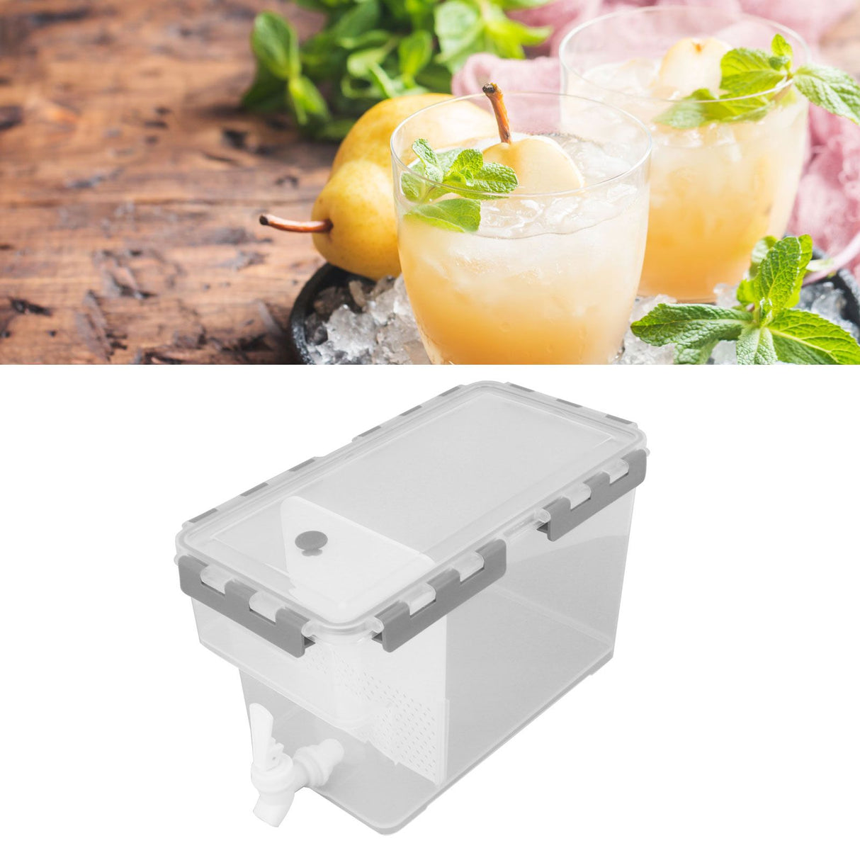 Refrigerator Drink Cold Kettle Large Capacity Multi Function Beverage Storage Kettle With Filter 3.5L Grey