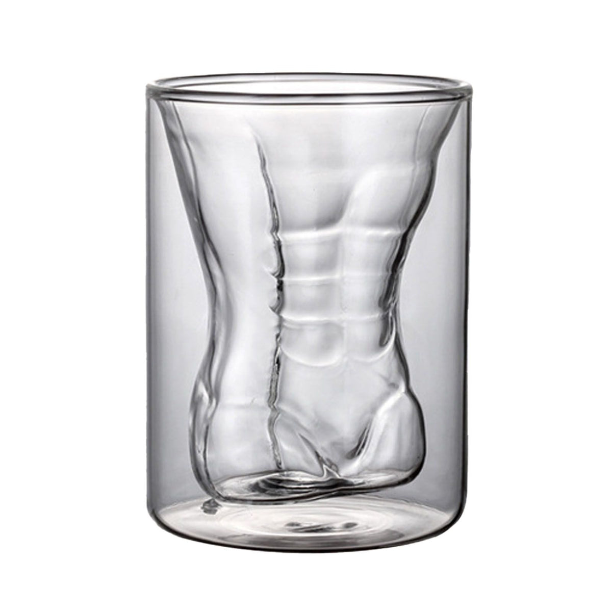 Body Shape Glass Cup Double Layer Beer Whisky Drinking Shot Glass for Party Gathering Bar Man Body Shaped