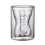 Body Shape Glass Cup Double Layer Beer Whisky Drinking Shot Glass for Party Gathering Bar Man Body Shaped - Front View