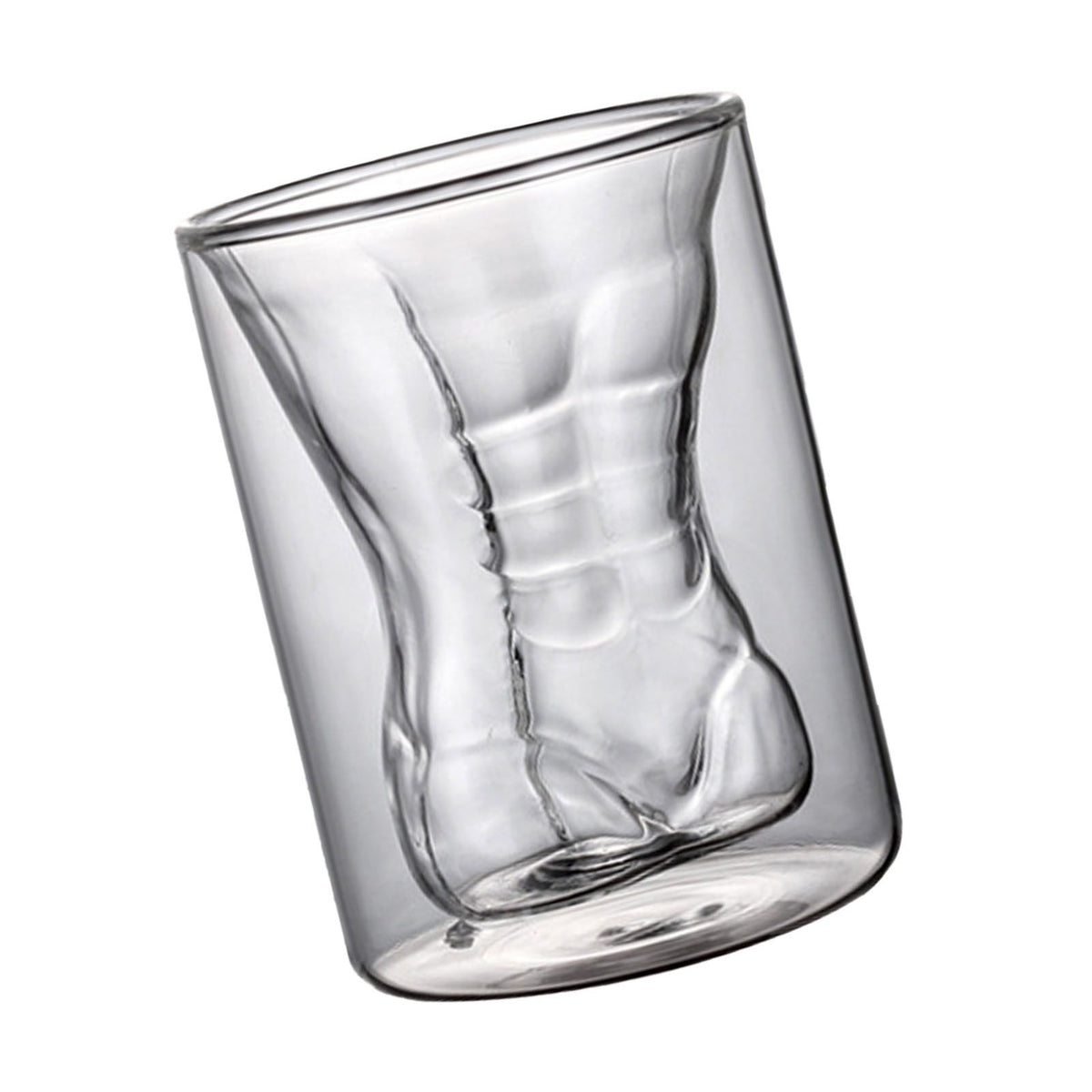 Body Shape Glass Cup Double Layer Beer Whisky Drinking Shot Glass for Party Gathering Bar Man Body Shaped