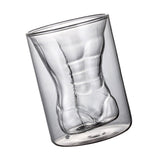 Body Shape Glass Cup Double Layer Beer Whisky Drinking Shot Glass for Party Gathering Bar Man Body Shaped