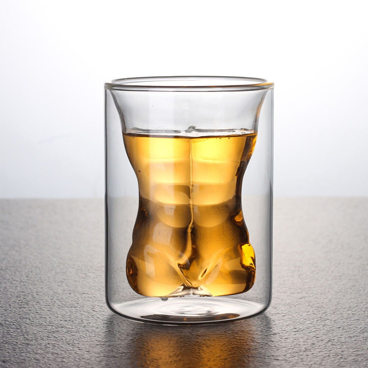 Body Shape Glass Cup Double Layer Beer Whisky Drinking Shot Glass for Party Gathering Bar Man Body Shaped