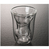 Body Shape Glass Cup Double Layer Beer Whisky Drinking Shot Glass for Party Gathering Bar Woman Body Shaped - Close-Up Angle