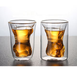 Body Shape Glass Cup Double Layer Beer Whisky Drinking Shot Glass for Party Gathering Bar Woman Body Shaped