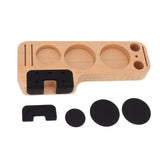 Coffee Tamping Station Beech Comfortable Grip Coffee Filter Tamper Holder with Pads for Coffee Making 58mm/2.3in