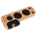 Coffee Tamping Station Beech Comfortable Grip Coffee Filter Tamper Holder with Pads for Coffee Making 58mm/2.3in
