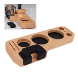 Coffee Tamping Station Beech Comfortable Grip Coffee Filter Tamper Holder with Pads for Coffee Making 58mm/2.3in