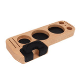 Coffee Tamping Station Beech Comfortable Grip Coffee Filter Tamper Holder with Pads for Coffee Making 58mm/2.3in