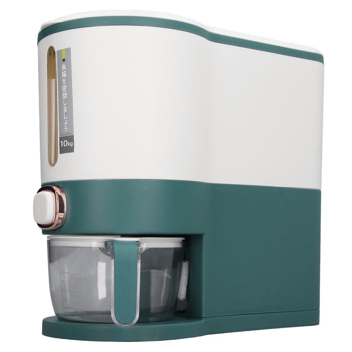Rice Dispenser Household Food Grade Dry Sealed Grain Cereal Dispenser Bucket for Rice Millet Black Rice Barley Mung Beans Red Beans Large Jewel Green