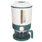 Rice Dispenser Household Food Grade Dry Sealed Grain Cereal Dispenser Bucket for Rice Millet Black Rice Barley Mung Beans Red Beans Large Jewel Green - Rear View