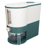 Rice Dispenser Household Food Grade Dry Sealed Grain Cereal Dispenser Bucket for Rice Millet Black Rice Barley Mung Beans Red Beans Large Jewel Green - Close-Up Angle