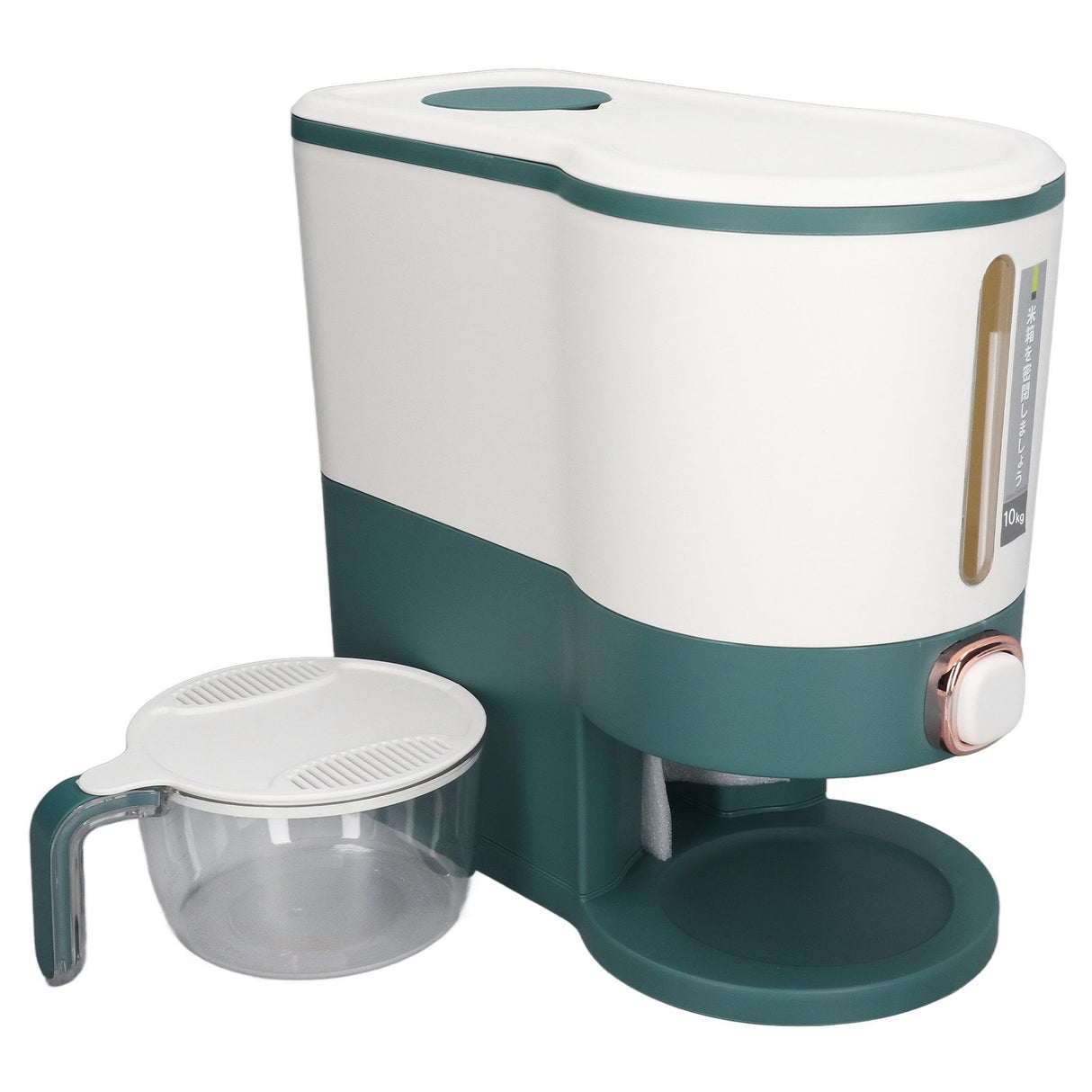 Rice Dispenser Household Food Grade Dry Sealed Grain Cereal Dispenser Bucket for Rice Millet Black Rice Barley Mung Beans Red Beans Large Jewel Green