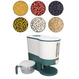 Rice Dispenser Household Food Grade Dry Sealed Grain Cereal Dispenser Bucket for Rice Millet Black Rice Barley Mung Beans Red Beans Large Jewel Green - Extra Image