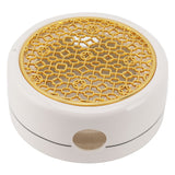 Ceramic Tea Pot Warmer with 11.8cm Gold Gasket Circular Concave Tea Kettle Heating Base for Home Kitchen Countertops - Rear View