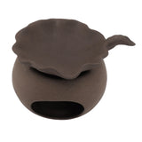 Ceramic Tea Roaster Loose Leaf Tea Warmer Tea Fragrance Roasting Baking Pot with Stainless Steel Spoon - Close-Up Angle