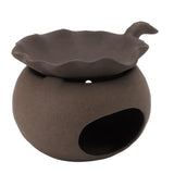 Ceramic Tea Roaster Loose Leaf Tea Warmer Tea Fragrance Roasting Baking Pot with Stainless Steel Spoon