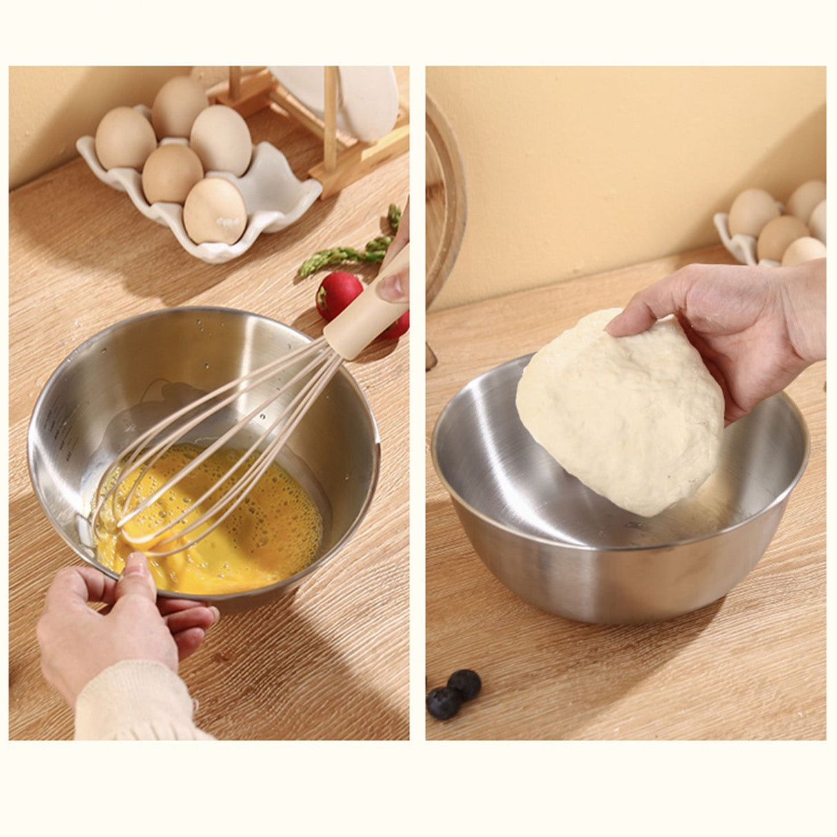 Mixing Bowl Large Capacity Thickened Stainless Steel Baking Cooking Basin for Kitchen 28x12cm/11x4.7in 5500ml
