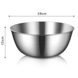 Mixing Bowl Large Capacity Thickened Stainless Steel Baking Cooking Basin for Kitchen 28x12cm/11x4.7in 5500ml
