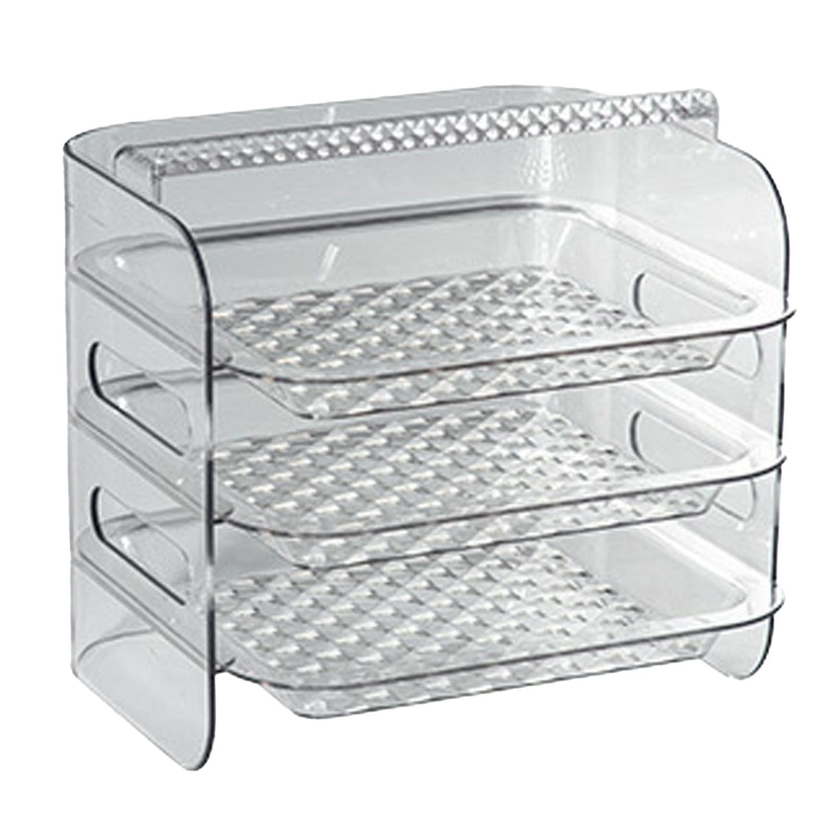 Multi Layer Food Tray Multifunctional Strong Capacity Durable Vegetable Fruit Preparation Plate 3 Layer White