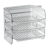 Multi Layer Food Tray Multifunctional Strong Capacity Durable Vegetable Fruit Preparation Plate 3 Layer White
