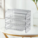 Multi Layer Food Tray Multifunctional Strong Capacity Durable Vegetable Fruit Preparation Plate 3 Layer White