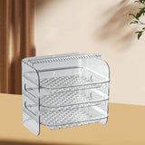 Multi Layer Food Tray Multifunctional Strong Capacity Durable Vegetable Fruit Preparation Plate 3 Layer White