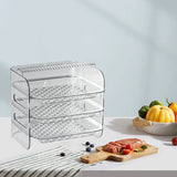Multi Layer Food Tray Multifunctional Strong Capacity Durable Vegetable Fruit Preparation Plate 3 Layer White