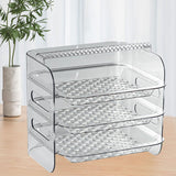 Multi Layer Food Tray Multifunctional Strong Capacity Durable Vegetable Fruit Preparation Plate 3 Layer White