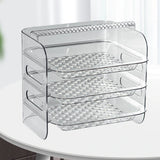 Multi Layer Food Tray Multifunctional Strong Capacity Durable Vegetable Fruit Preparation Plate 3 Layer White