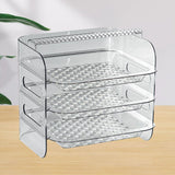 Multi Layer Food Tray Multifunctional Strong Capacity Durable Vegetable Fruit Preparation Plate 3 Layer White