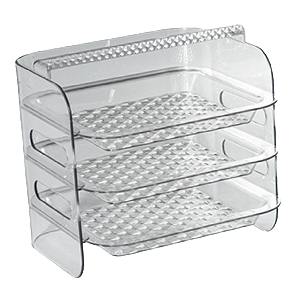 Multi Layer Food Tray Multifunctional Strong Capacity Durable Vegetable Fruit Preparation Plate 3 Layer White