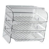 Multi Layer Food Tray Multifunctional Strong Capacity Durable Vegetable Fruit Preparation Plate 3 Layer White