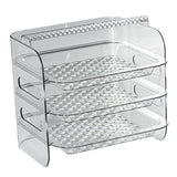 Multi Layer Food Tray Multifunctional Strong Capacity Durable Vegetable Fruit Preparation Plate 3 Layer White